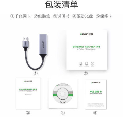 Ugreen UG50921CM209TK 10CM màu xám card mạng USB 2.0 ra RJ45 10/100Mbps - HÀNG CHÍNH HÃNG