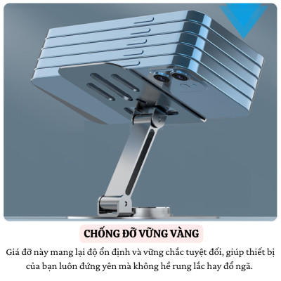 Giá đỡ điện thoại hợp kim Xoay 360° HOTCASE ALU Điều Chỉnh Độ Cao và Góc Xoay Tùy Ý cho iPhone 16 15 14 13 12 11 A55 A35 Huawei Oppo Xiaomi - Hàng nhập khẩu