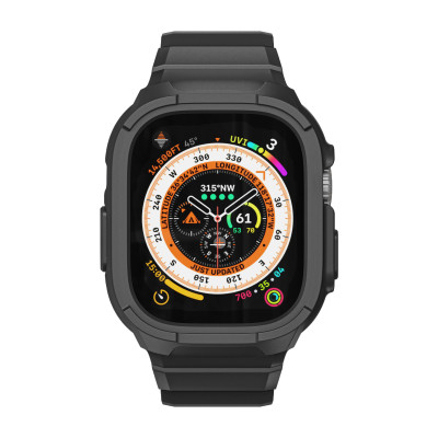 Ốp Case tích hợp dây đeo Simple Nhám bảo vệ cho Apple Watch Ultra / Apple Watch Ultra 2 Size 49mm - Hàng Chính Hãng