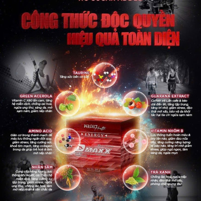 DMAXX thức uống bổ sung vitamin năng lượng không đường DAMODE 44 gói màu đỏ mỗi gói 2,2gr
