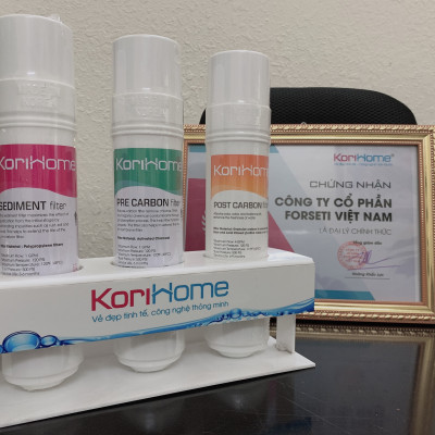 Combo 3 lõi lọc Korihome - lõi Sediment, lõi Pre-Carbon, lõi Post Carbon- hàng chính hãng