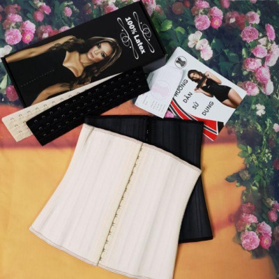 Đai nịt bụng (gen siết giảm eo) latex 25 xương thép nhập khẩu Italy dáng cao 27cm