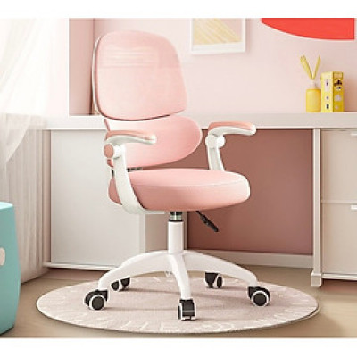Ghế xoay học sinh chống gù chống cận màu xanh CE1024-M Nội thất Capta Ghế ngồi học bài tại nhà lưng lưới nệm vải xanh dương tay điều chỉnh khung chân ghế nhựa màu trắng có bánh xe HCM