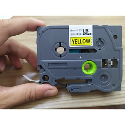 Băng nhãn 9mm chữ đen nền vàng, LB 621, Băng in 9mm