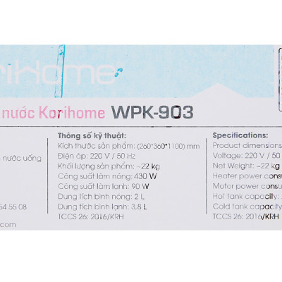 MÁY LỌC NƯỚC RO NÓNG LẠNH KORIHOME WPK-903 - Hàng chính hãng