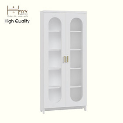 HAPPY FURNITURE , Tủ lưu trữ 2 cửa kính - CHEVY, TLT_049 , 80cm x 28cm x 180cm DxRxC