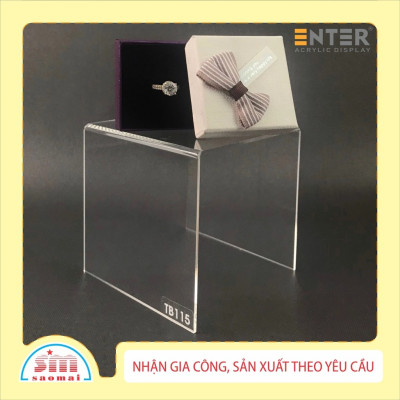 Kệ livestream, Kệ mica chữ U trong suốt để đồ đa năng, Kệ trưng bày mica 3 mặt uốn Enter TB135 100x100x100mm mica dày 3mm (20)