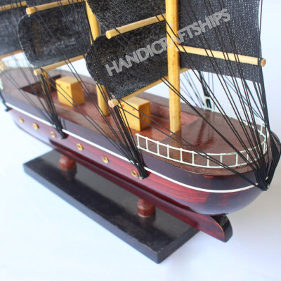 (Đã lắp ráp)Thuyền buồm PHONG THỦY 30cm màu đen - hỗ trợ ship
