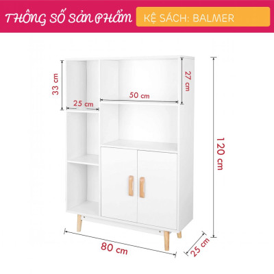 Kệ sách bằng gỗ nhỏ gọn thiết kế hiện đại SMLIFE Balmer