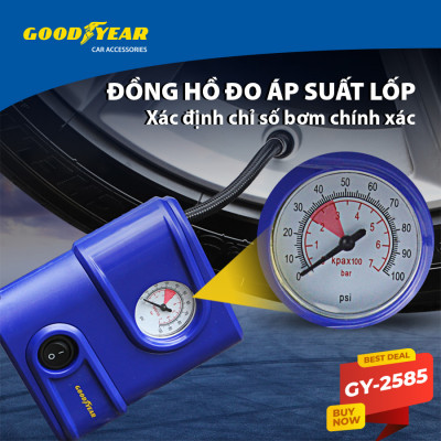 Máy Bơm Lốp Xe GOODYEAR GY-2585 Mini Tiện Dụng - Nhập Khẩu Chính Hãng