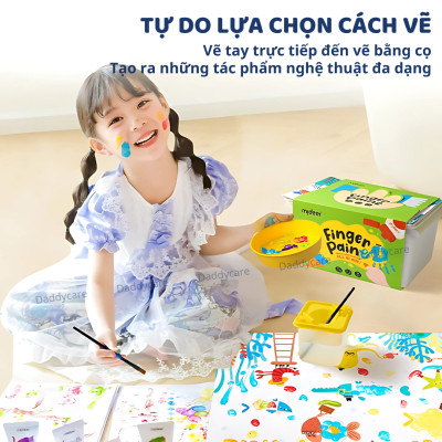 Bộ màu kèm dụng cụ chính hãng Finger Paint Mideer an toàn cho bé