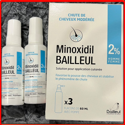 Set 3 lọ xịt mọc tóc Minoxidil Bailleul Pháp, 2%