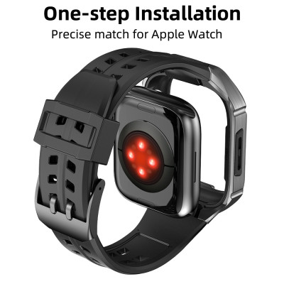 Ốp Case tích hợp dây đeo Steel Armor cho Apple Watch Series 4/5/6/SE/7/8/9/SE1,2 Size 44mm/45mm - Hàng Chính Hãng