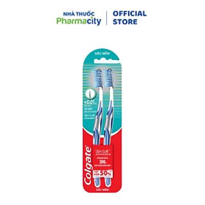 Bộ Đôi Bàn Chải Đánh Răng COLGATE SlimSoft Advanced Siêu Mềm Mảnh
