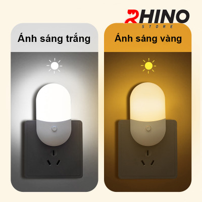 Đèn ngủ 2 màu Rhino L802, nhẹ nhàng tiết kiệm điện - Hàng chính hãng