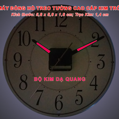 Máy Đồng Hồ Treo Tường Kim Trôi Eastar Độ Chính Xác Cao – Bộ Kim Đao thân Kim màu Đen có Dạ Quang màu Hồng – Kèm theo Pin Maxell