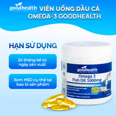 Combo 2 Hộp Dầu Cá Goodhealth Omega 3 Fish Oil 1000mg 150 Viên - Bổ Não - Tăng Trí Nhớ - Mắt Tinh - Chính Hãng Từ New Zealand
