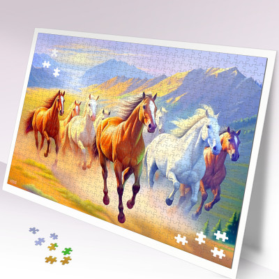 Tranh ghép hình trong vài phút - Tranh xếp hình cao cấp tia sáng - Tranh ghép hình 475 mảnh -005- Mã đáo thành công