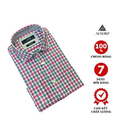 ÁO SƠ MI KẺ DÀI TAY DÁNG SLIMFIT MÃ ALGS186