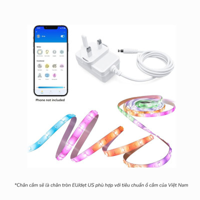 Đèn LED dây thông minh Wiz LightStrip RGBIC Matter & Wifi, hiển thị 16 triệu màu, kết nối App