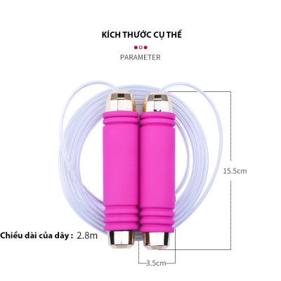 Dây Nhảy Tập Thể Dục Cao Cấp Tại Nhà Lõi Thép Cao Cấp, Viền Tay Cầm Hình Kim Cương Chính Hãng Cao Cấp KitAcoom