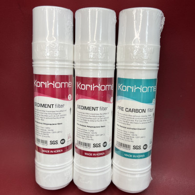 Combo 3 lõi lọc Korihome - 2 lõi Sediment và 1 lõi Pre-cacbon - Hàng chính hãng