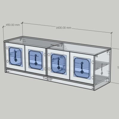 HAPPY FURNITURE , Kệ TV 4 cửa kính - NOAH , KTV_109 , 160cm x 45cm x 50cm DxRxC