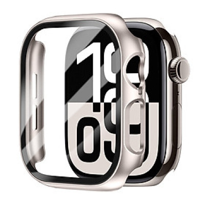 Ốp Case PC Mặt Kính Cường Lực Metal Color cho Apple Watch Series 10 Size 42mm/46mm - Hàng Chính Hãng