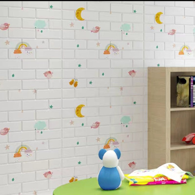 Bộ 15 Tấm Xốp Dán Tường Hoạt Hình Dễ Thương, Kích Thước 70cm x 77cm