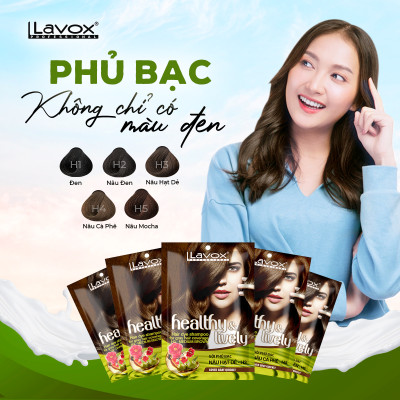 Gội Phủ Bạc 100% Siêu Dưỡng 30ml Lavox - Nâu Đen 