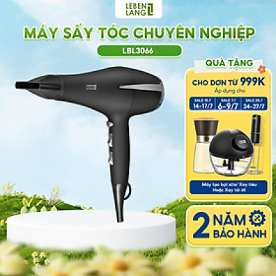 Máy sấy tóc 2 chiều nóng lạnh Lebenlang LBL3066, 2400W, hai đầu sấy cùng công nghệ ion chống xơ rối làm suôn mượt bảo vệ tóc, bảo hành 2 năm - hàng chính hãng