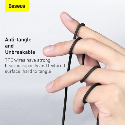 Tai Nghe Có Dây Baseus  H19 Âm Thanh Trầm Nổi 6D 3.5 Mm Tích Hợp Micro