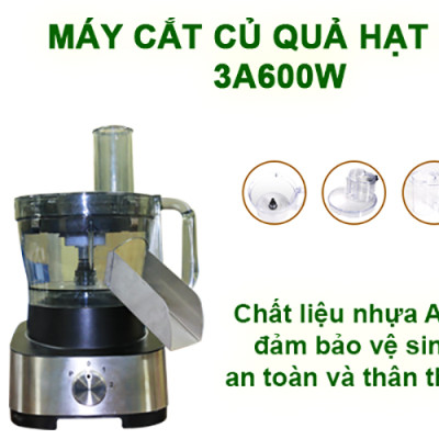 Máy thái rau củ quả đa năng 3A600W - Cắt hạt lựu, sợi, lát, băm nhỏ - Hàng Chính Hãng