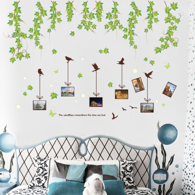 Decal dán tường Mẫu Khung tranh và xe đạp ,có sẵn keo chỉ cần bóc dán