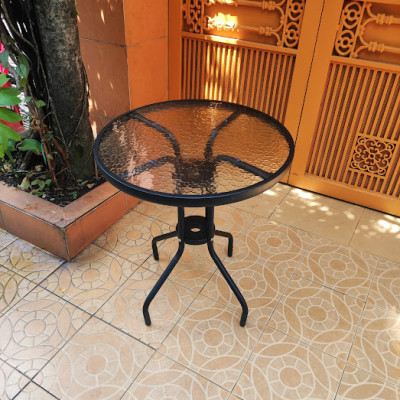 Bộ bàn mặt kính 2 ghế ban công sân vườn hồ bơi outdoor SL TE2020-06G / CC2032-T Nội thất Capta 