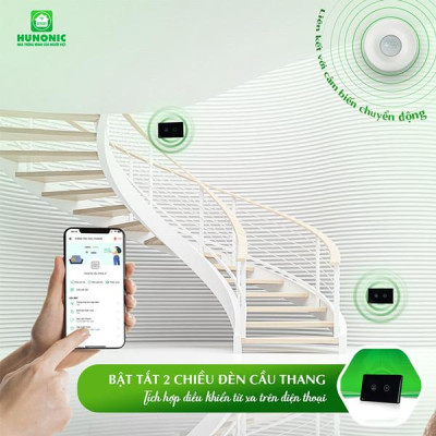 Công Tắc Cầu Thang Wifi Hunonic Datic Liên Kết Đảo Chiều Không Cần Mạng Internet