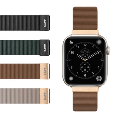 Dây LAUT Novi Luxe Cho Apple Watch Series 1~9/ SE/ Ultra 1/2 (42/44/45/49mm) Làm Từ Da Thuần Chay Mềm Mại Khóa Nam Châm Hàng Chính Hãng