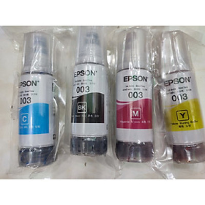 Bộ 4 màu mực nạp máy in Epson L1250 đen, xanh, đỏ, vàng