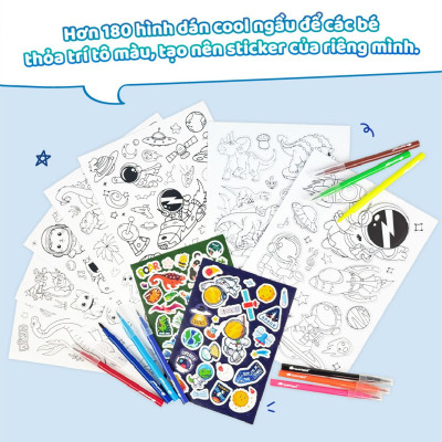 Đồ Chơi Bộ Sticker Nghệ Thuật Và Bút Marker - Dinosaur & Galaxy CLEVERHIPPO SS02