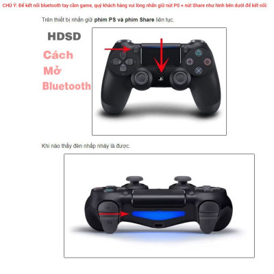 Gamepad Không Dây, Tay Cầm Chơi Game Bluetooth Pin Sạc RIBI DOUBLE SHOCK 4 dùng cho máy tính - laptop - điện thoại - máy chơi game - Hàng chính hãng