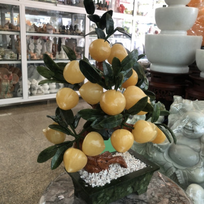 Cây Đào phong thủy đá ngọc hoàng long 18 quả - Cao 42 cm