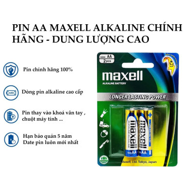 Pin AA, AAA, 2a, 3a Maxell Alkaline xanh chính hãng 1.5V Vỉ 2 viên