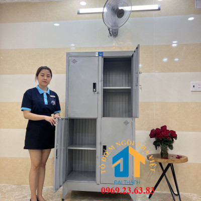 Tủ hồ sơ văn phòng 4 cửa tĩnh điện Đại Thành cao 1m8 ngang 90cm