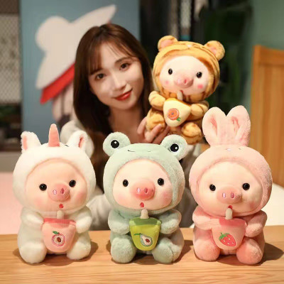 Gấu bông heo cosplay cao cấp, heo ôm bình quà tặng thú nhồi bông