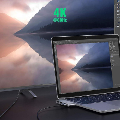 Ugreen UG10914CM415TK chỉ dành riêng cho Macbook Bộ chuyển đổi 2 cổng USB type C sang 1 x HDMI 4K60Hz + 2 x USB 3.0 - HÀNG CHÍNH HÃNG