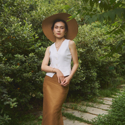 Áo Gilet Linen An Nam TOP203 thời trang thiết kế Hity