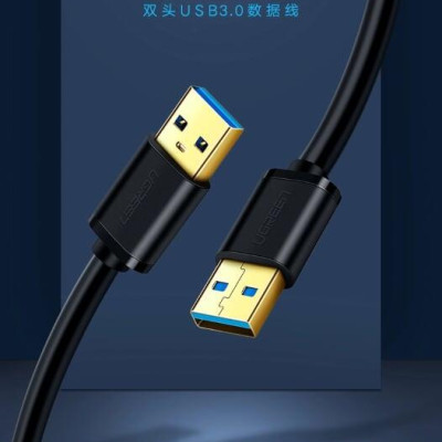 Ugreen UG10370US128TK 1M màu Đen Cáp 2 đầu USB 3.0 dương cao cấp - HÀNG CHÍNH HÃNG