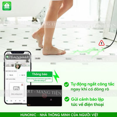 Công Tắc Chống Giật Bình Nóng Lạnh Thông Minh Luxury - CTCG-LUXCN