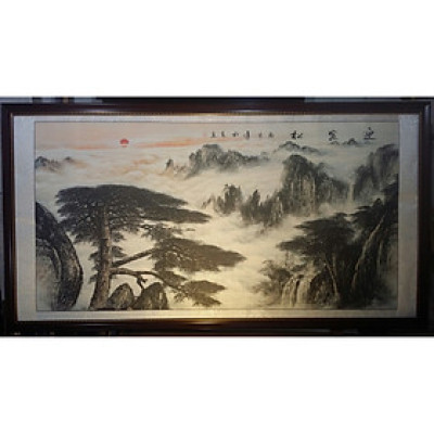 Tranh thủy mặc -Tùng Nghênh Khách (Tùng đón khách)