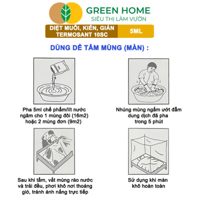 Thuốc Diệt Muỗi GreenHome, TERMOSANT 10SC, Gói 5ml, Chính Hãng, Hiệu Quả Nhanh, An Toàn Khi Sử Dụng